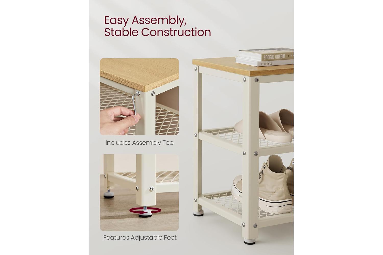 Shoe Bench | Storage Bench | Particleboard And Steel | 73cm-5