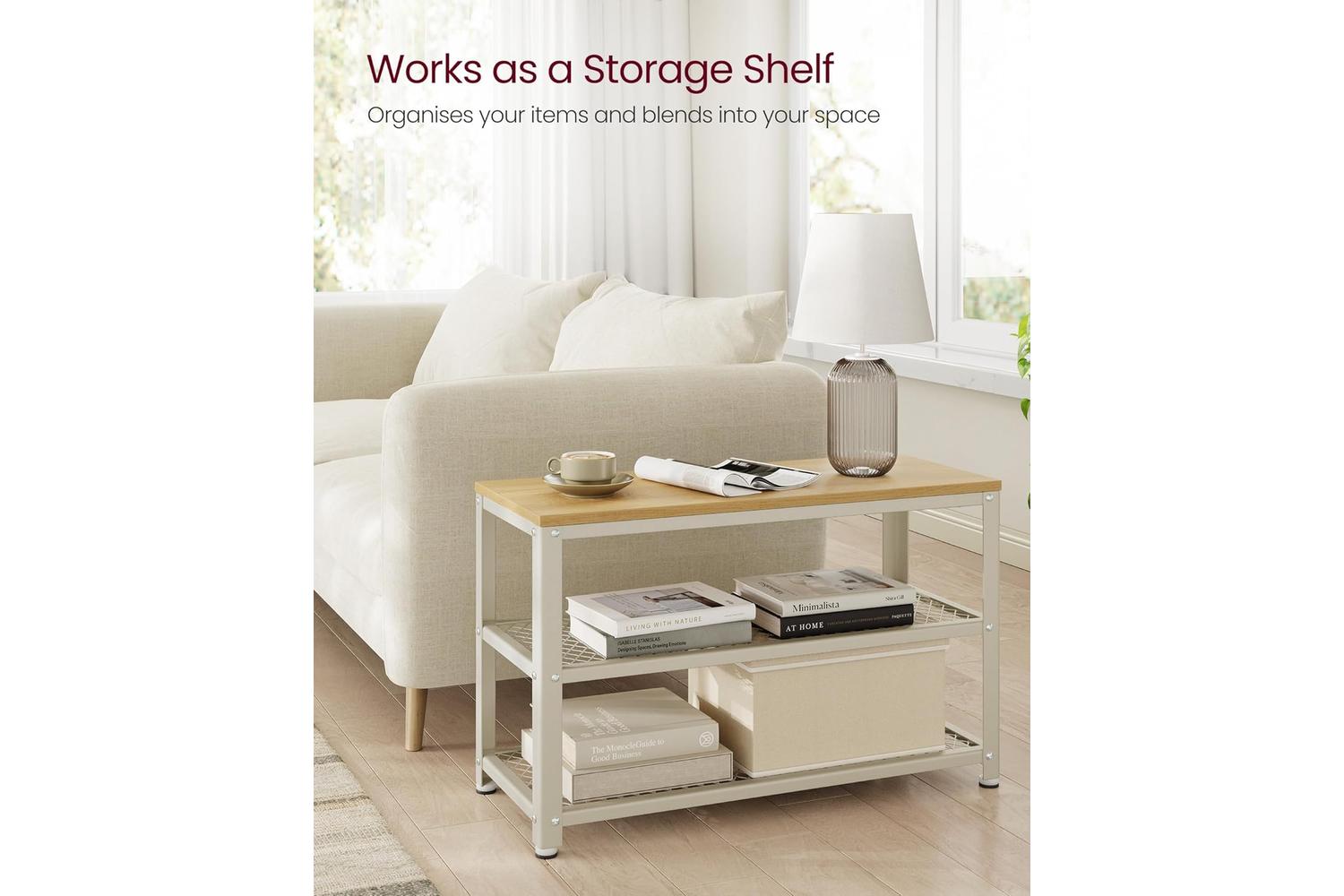 Shoe Bench | Storage Bench | Particleboard And Steel | 73cm-6