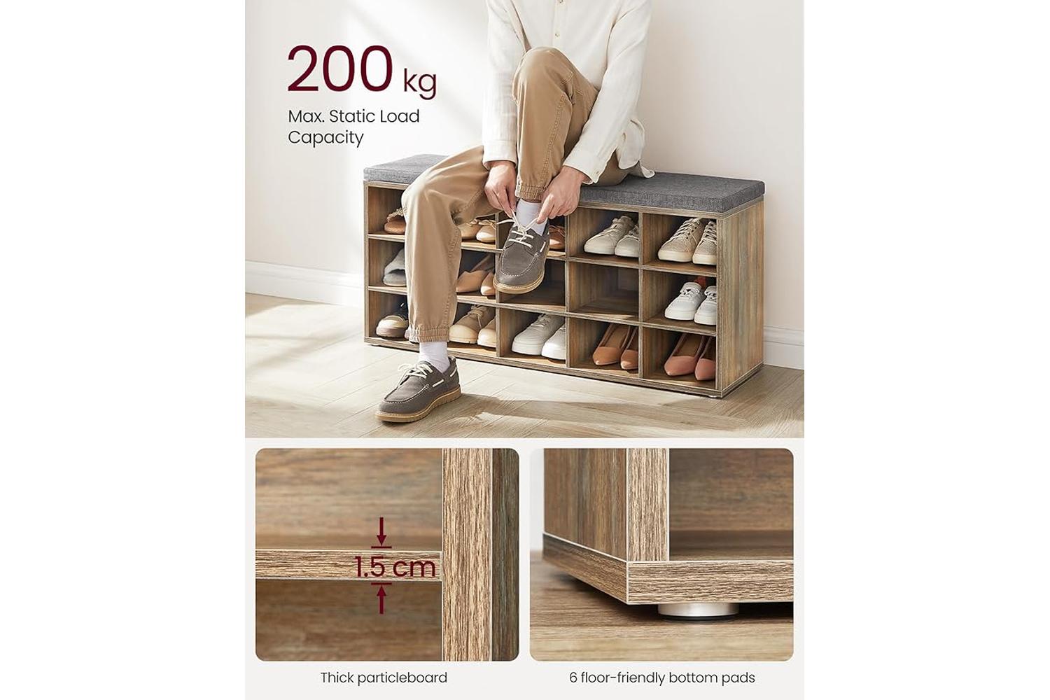 Shoe Bench | Storage Bench | Particleboard | 105cm-5