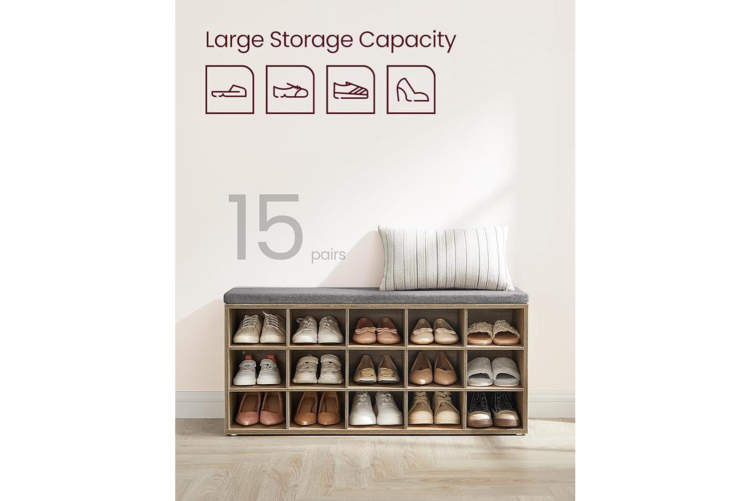 Shoe Bench | Storage Bench | Particleboard | 105cm-6