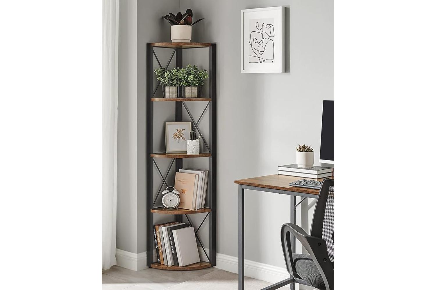 Vasagle Corner Shelf | Particleboard And Steel | 160 Cm-3