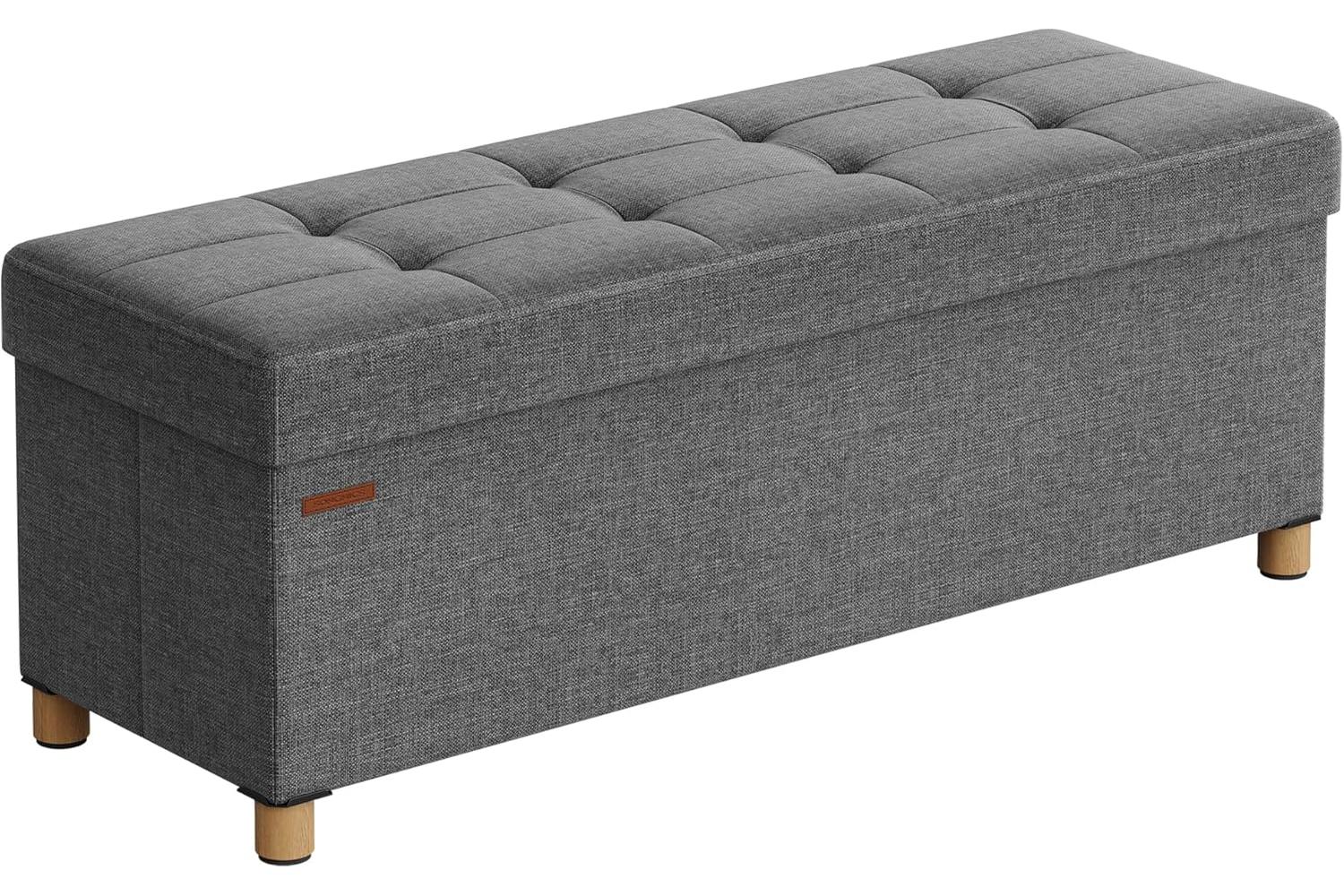 Storage Ottoman | Storage Bench | Linen-like Fabric | 110cm