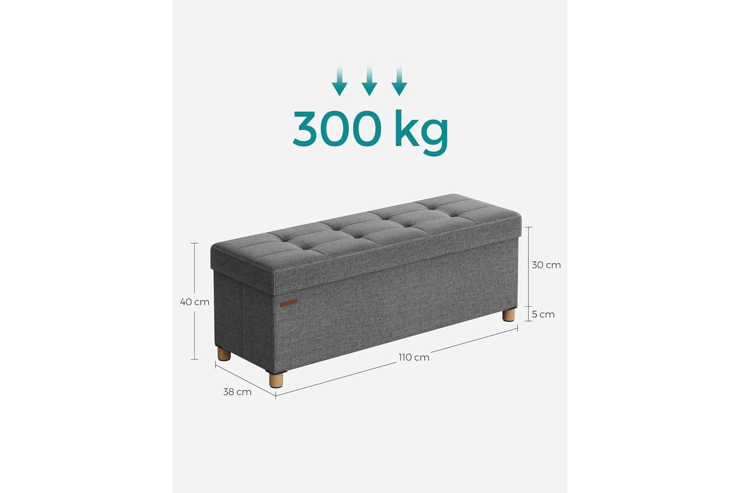 Storage Ottoman | Storage Bench | Linen-like Fabric | 110cm-2