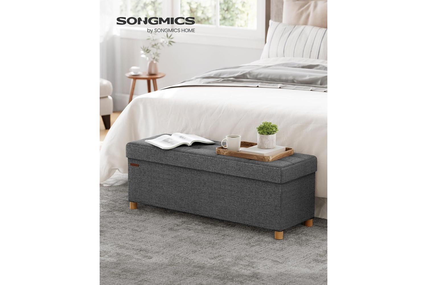 Storage Ottoman | Storage Bench | Linen-like Fabric | 110cm-3