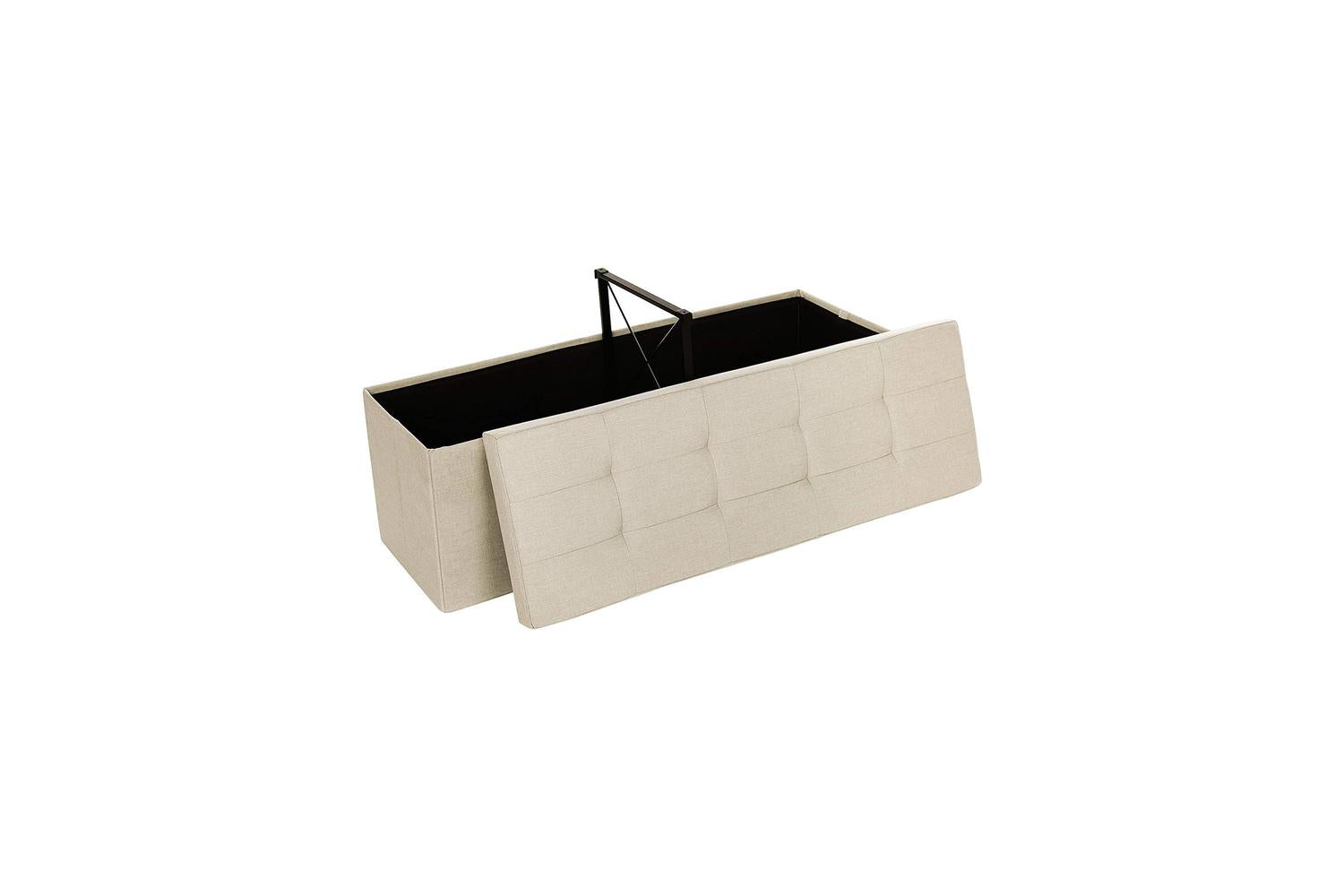 Storage Ottoman | Storage Bench | Imitation Linen Fabric | 110 X 38 X 38 Cm