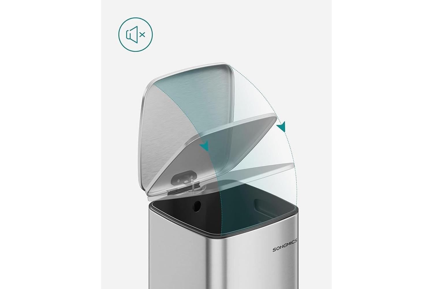 Songmics Trash Can | Rubbish Bin | 34 X 28.5 X 54.4 Cm-5