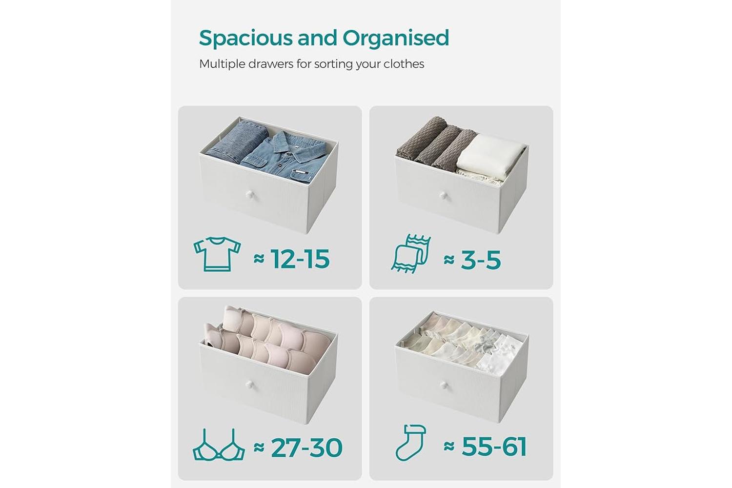 Dresser Unit | Chest Of Drawers | Particleboard Steel Non-woven Fabric | 30 X 45 X 91.7 Cm-4