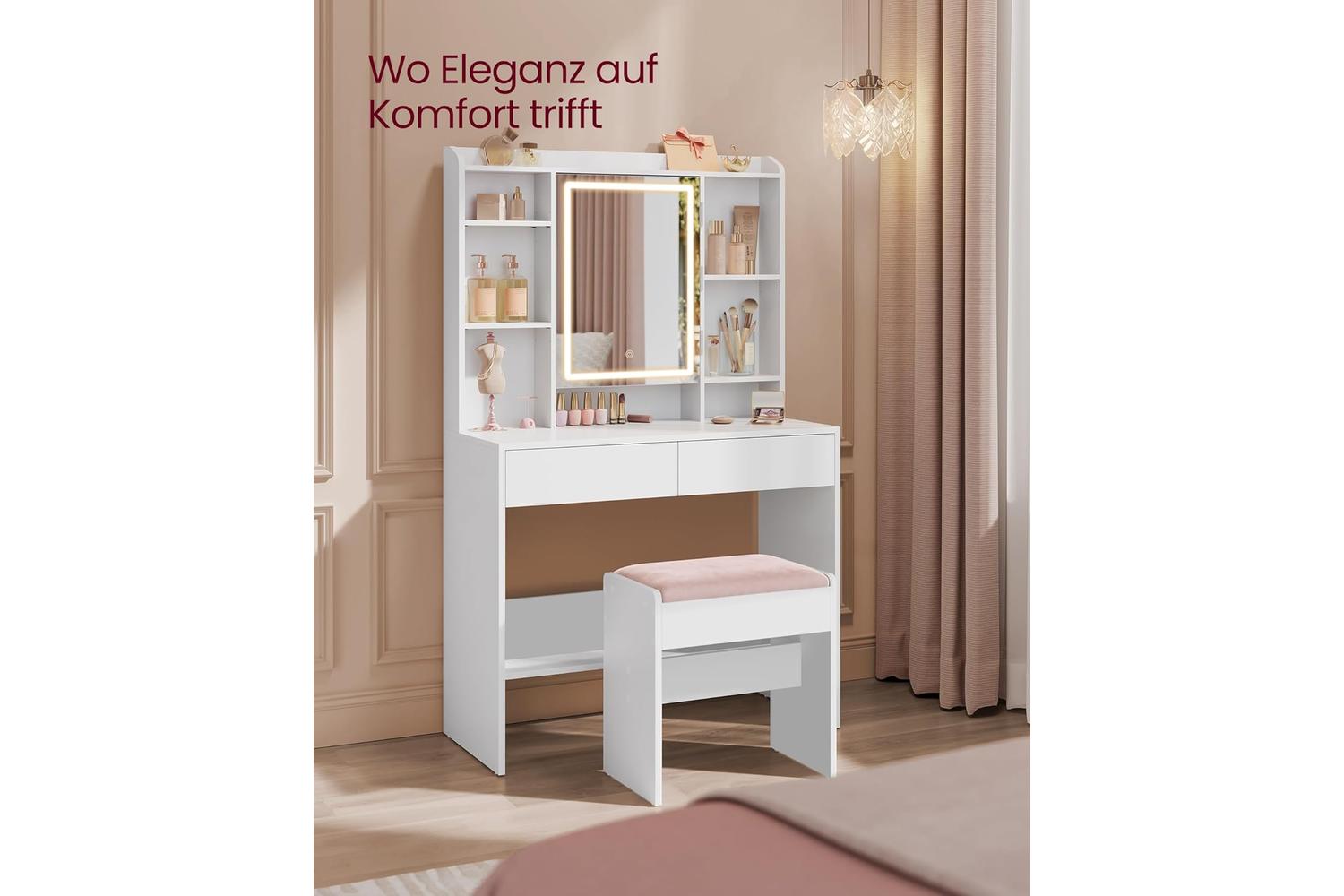 Vanity Bench | Vanity Stool | Velvet | 28.6 X 45 X 45 Cm-5