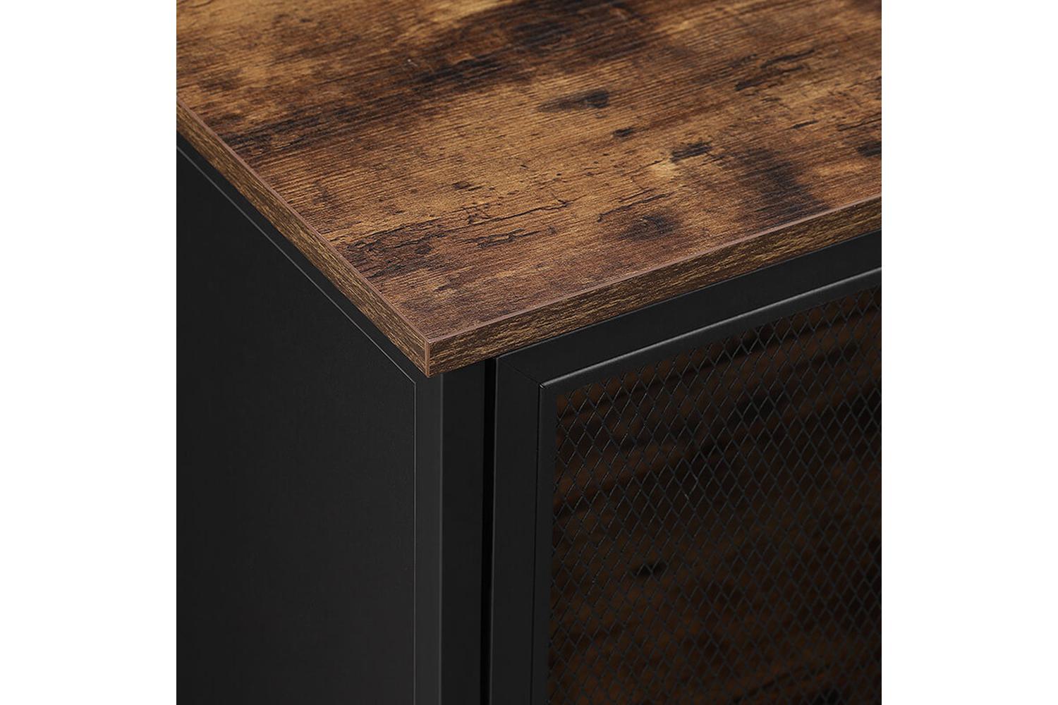 Vasagle Storage Cabinet | Particleboard And Steel | Rustic Brown And Black | 75 X 33 X 100 Cm-4