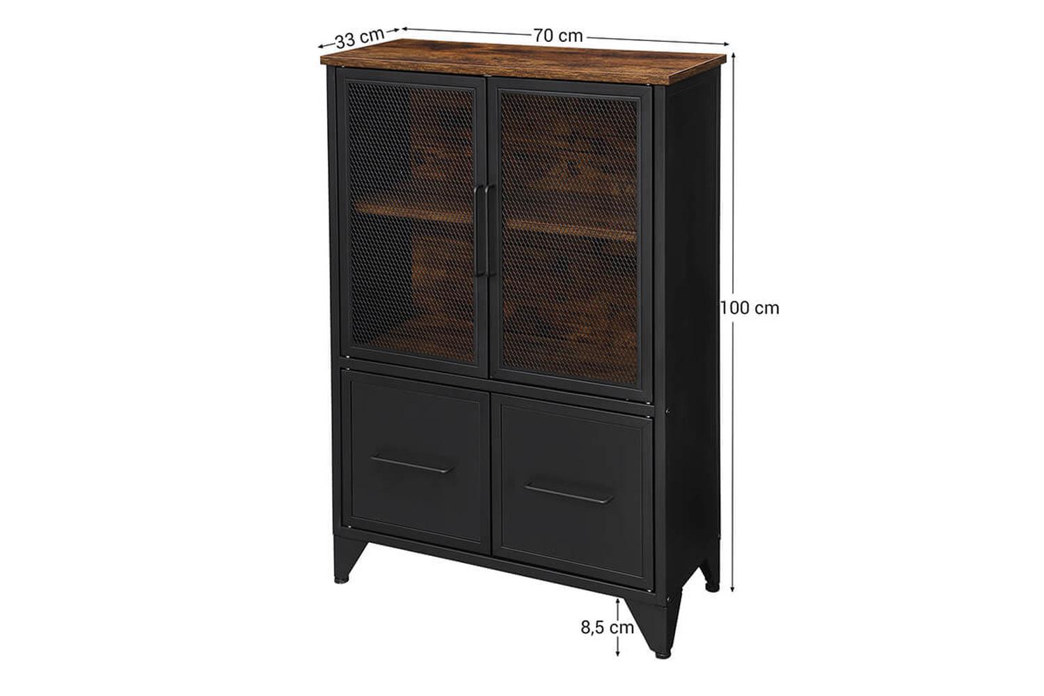 Vasagle Storage Cabinet | Particleboard And Steel | Rustic Brown And Black | 75 X 33 X 100 Cm-6