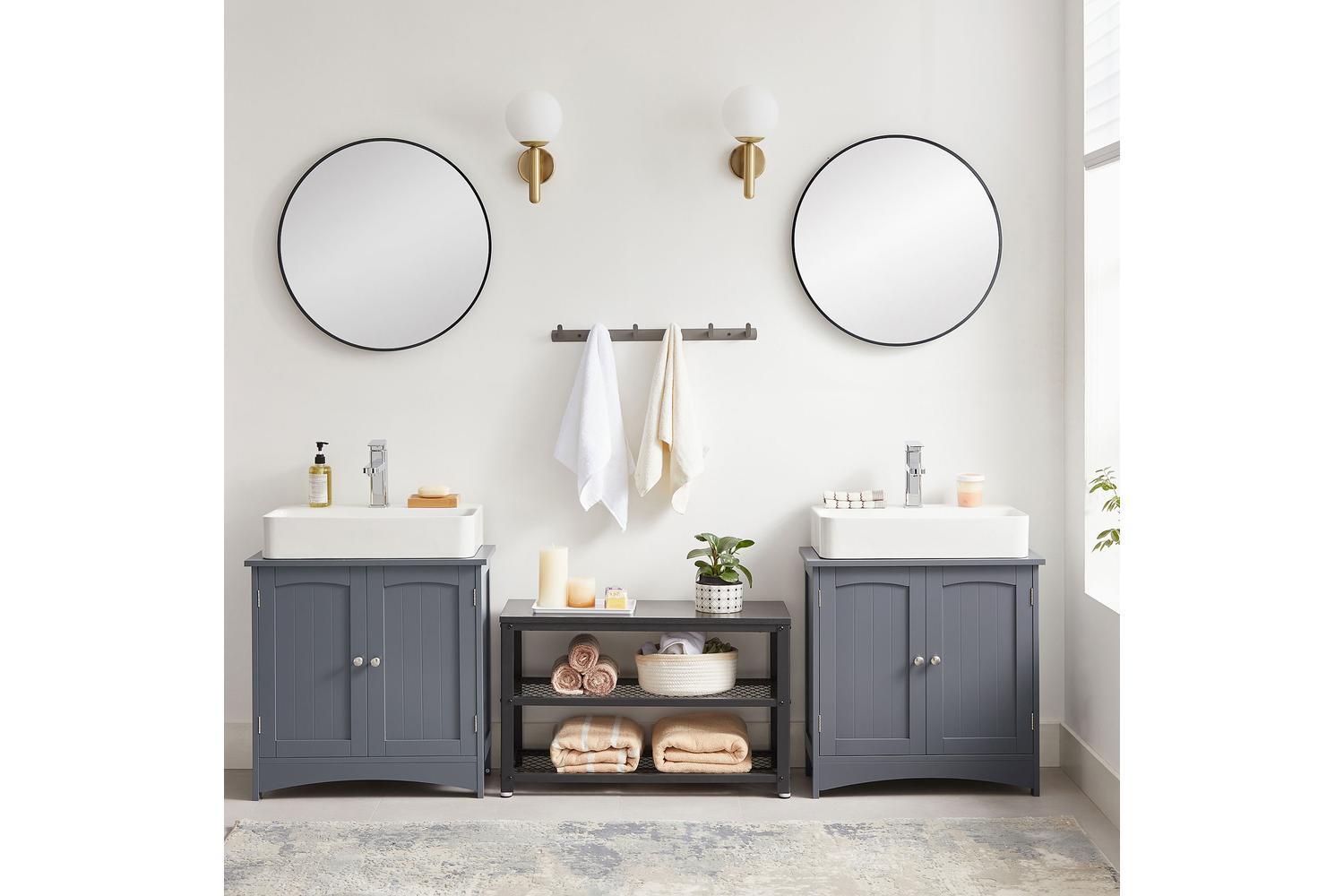 Vasagle Floor Cabinet | Mdf | Grey | 60 X 30 X 60 Cm-2