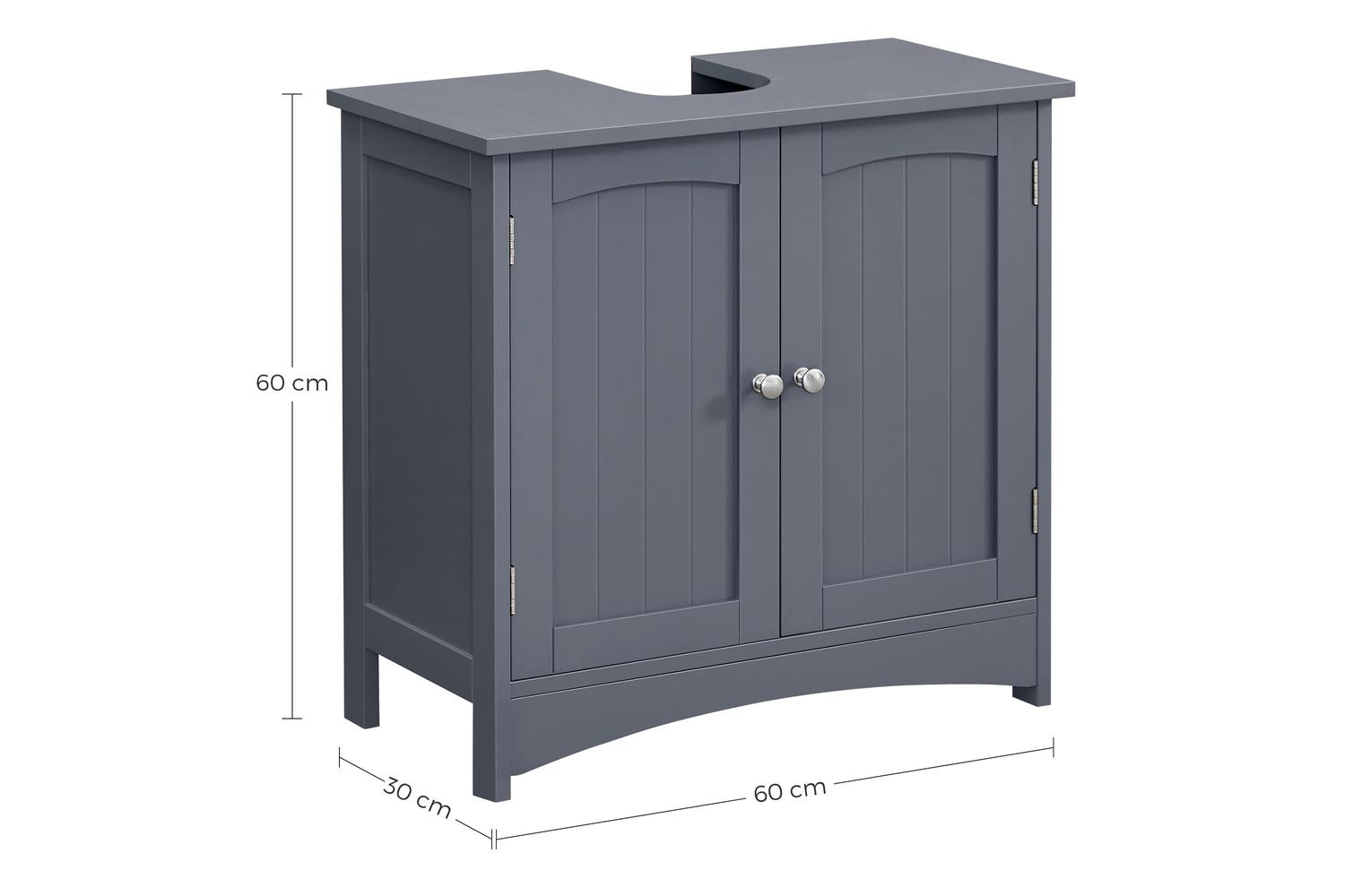 Vasagle Floor Cabinet | Mdf | Grey | 60 X 30 X 60 Cm-6