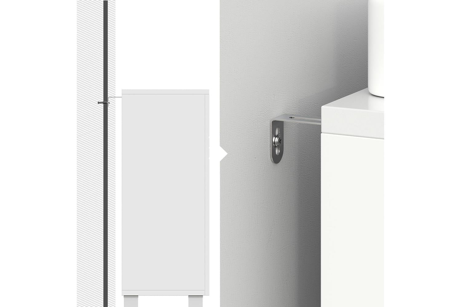 Sink Cabinet | Bathroom Storage | Mdf & Chipboard | 60 X 30 X 63 Cm-6