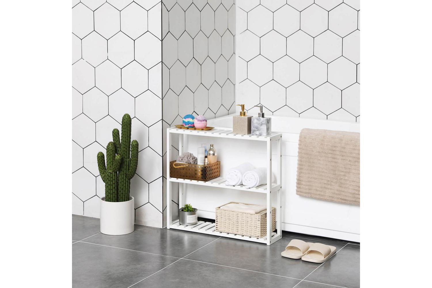 Bamboo Shelf | Storage Shelf | Bamboo | 60 X 15 X 54 Cm-3