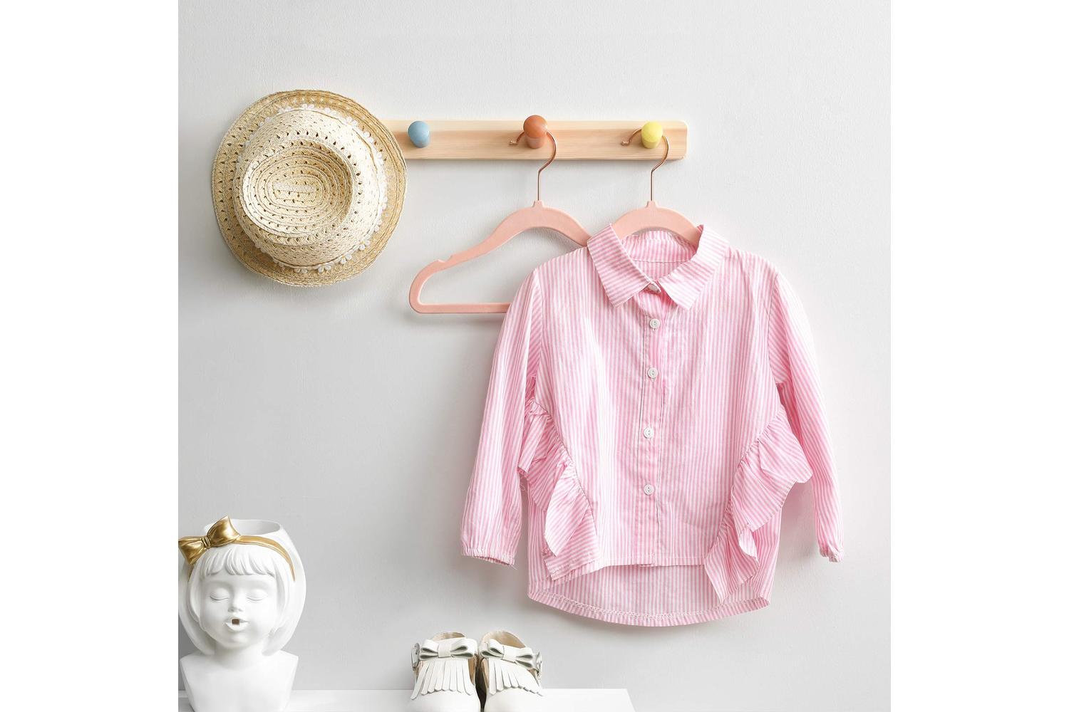 Velvet Hanger | Clothes Hanger | Velvet | Light Pink | Children-3