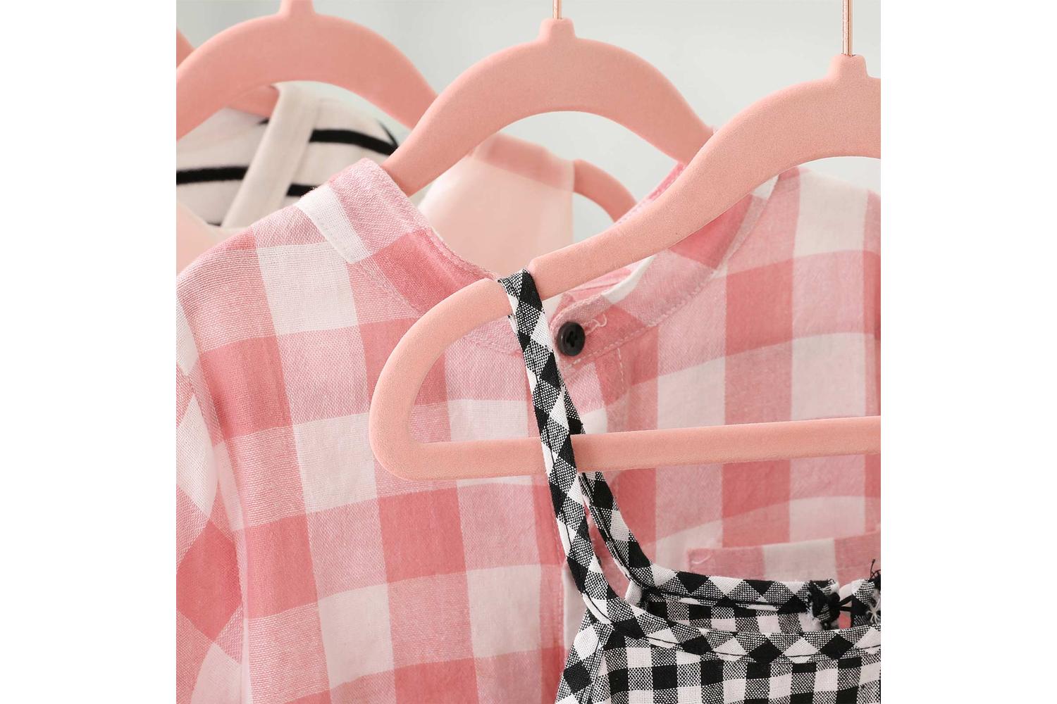 Velvet Hanger | Clothes Hanger | Velvet | Light Pink | Children-4