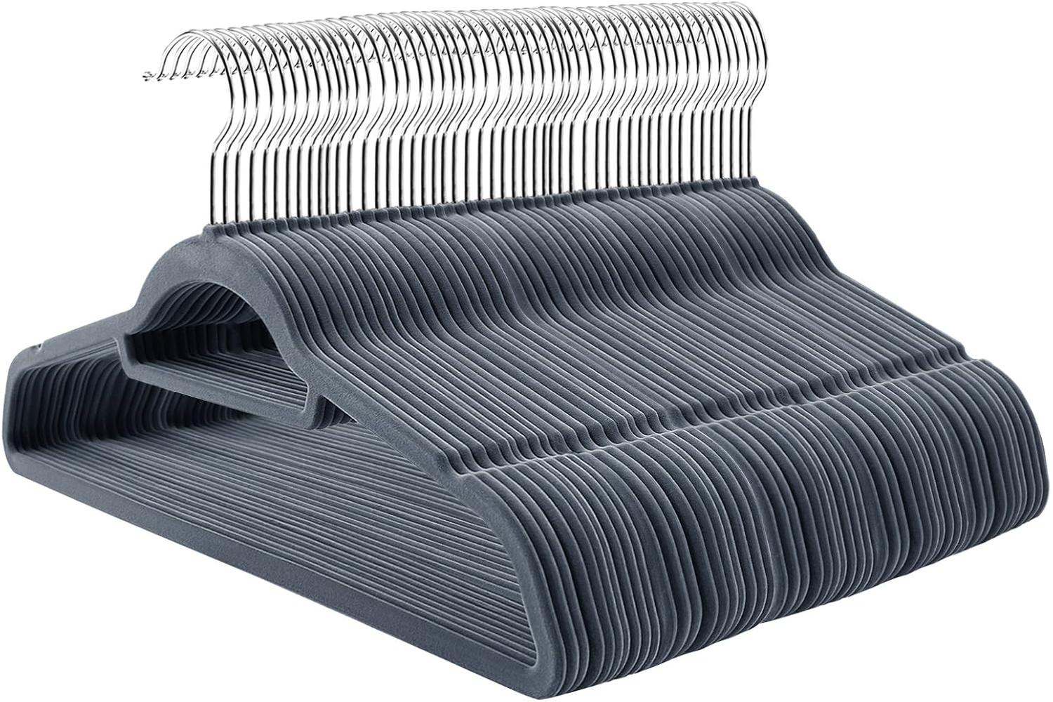 Velvet Hanger | Clothes Hanger | Velvet | Light Grey | 45 X 0.6 X 23.5 Cm