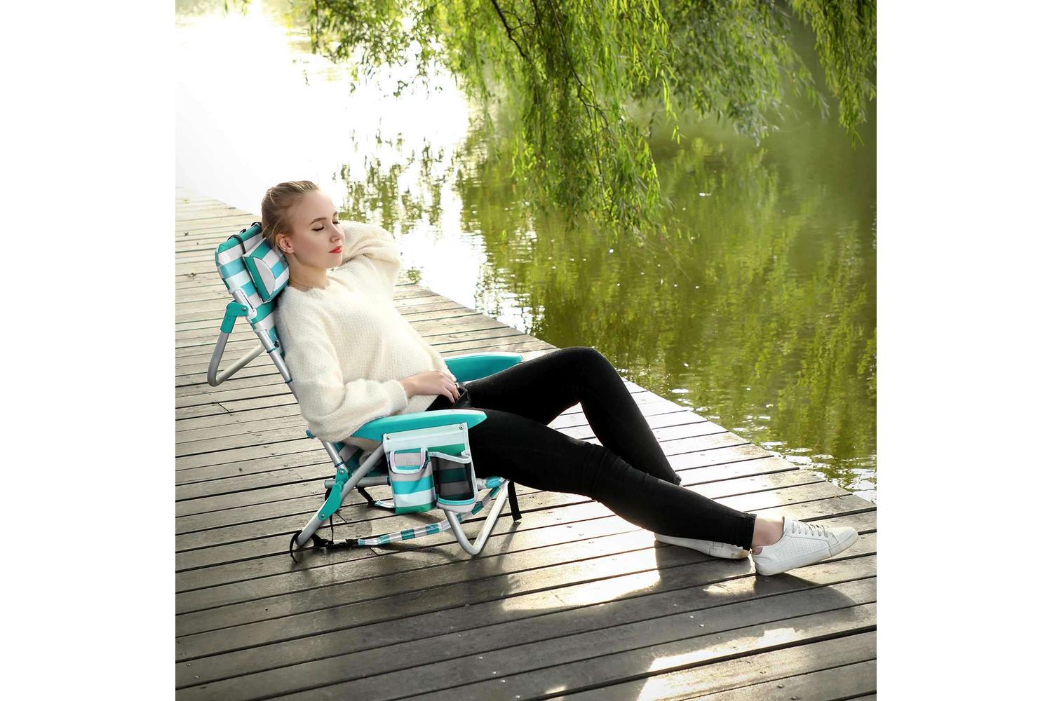 Beach Chair | Camping Chair | Aluminium Frame | 68 X 63 X 75 Cm-4