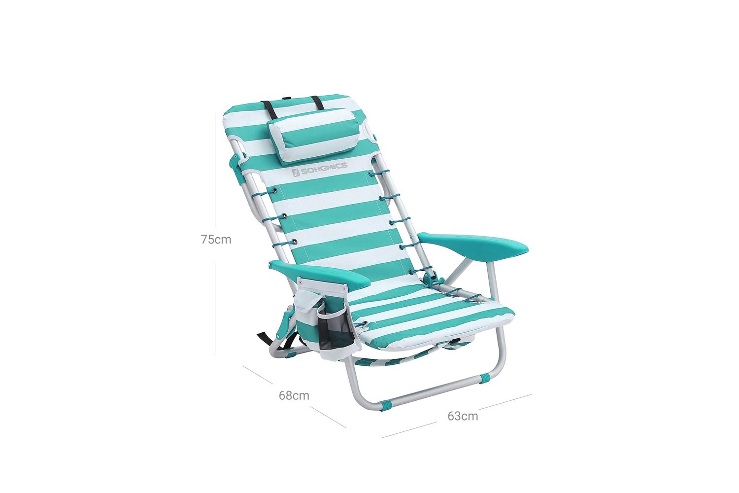 Beach Chair | Camping Chair | Aluminium Frame | 68 X 63 X 75 Cm-6