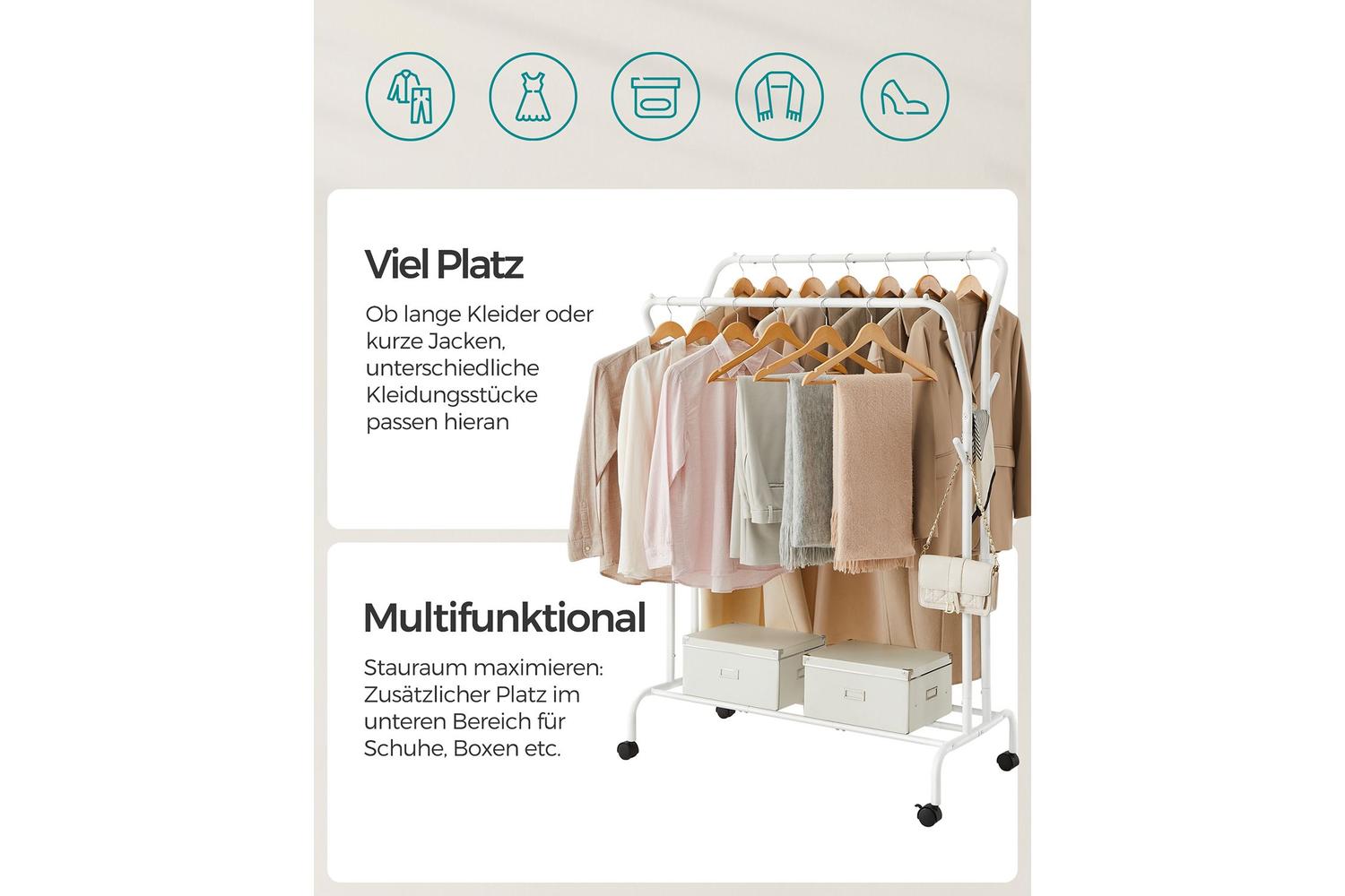 Clothes Rack | Clothes Storage | Alloy Steel | 61 Inch-2