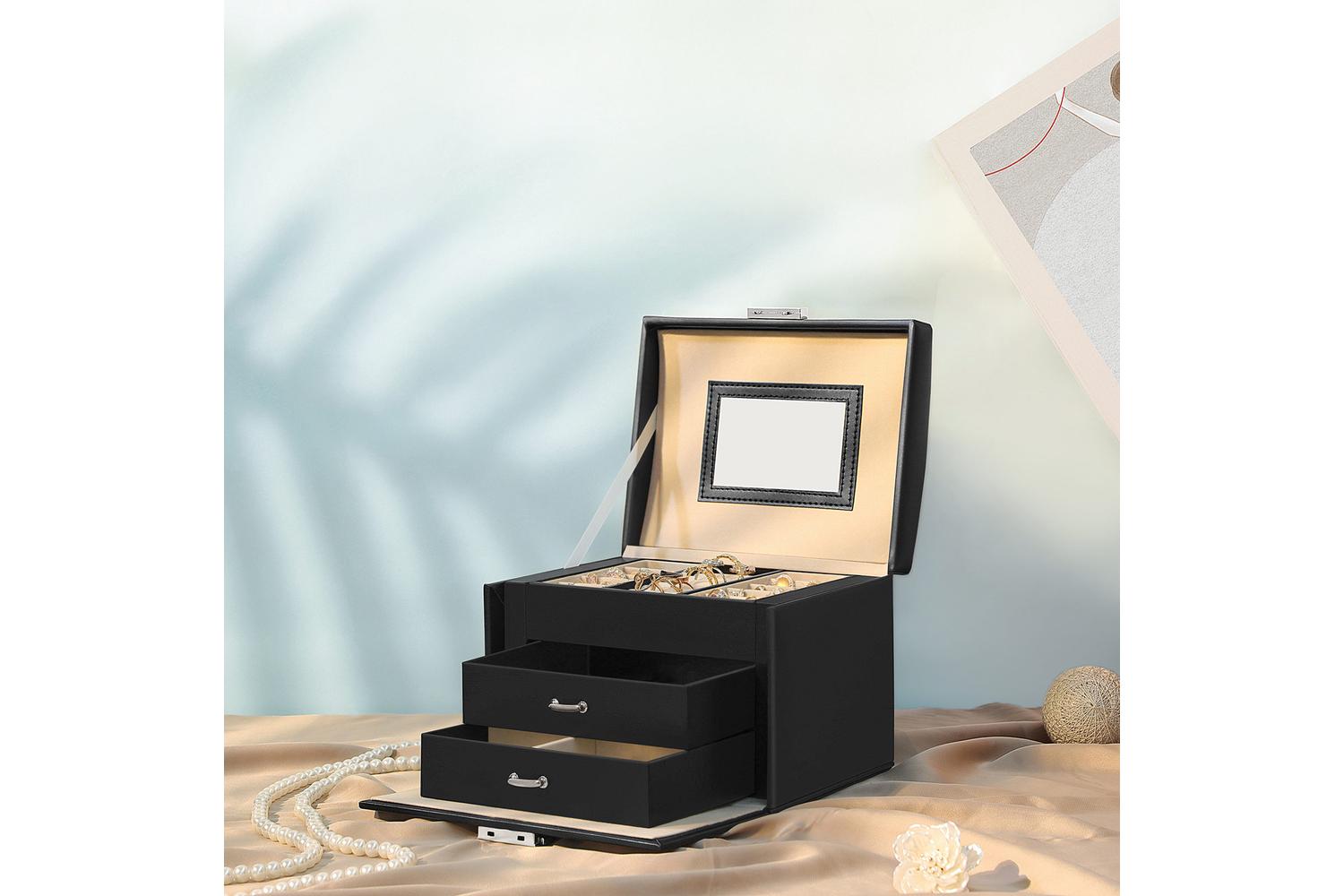 Songmics Jewelry Box | Watch And Jewelry Organiser | Mdf Pu Velvet | 17.5 X 13.5 X 12 Cm-2