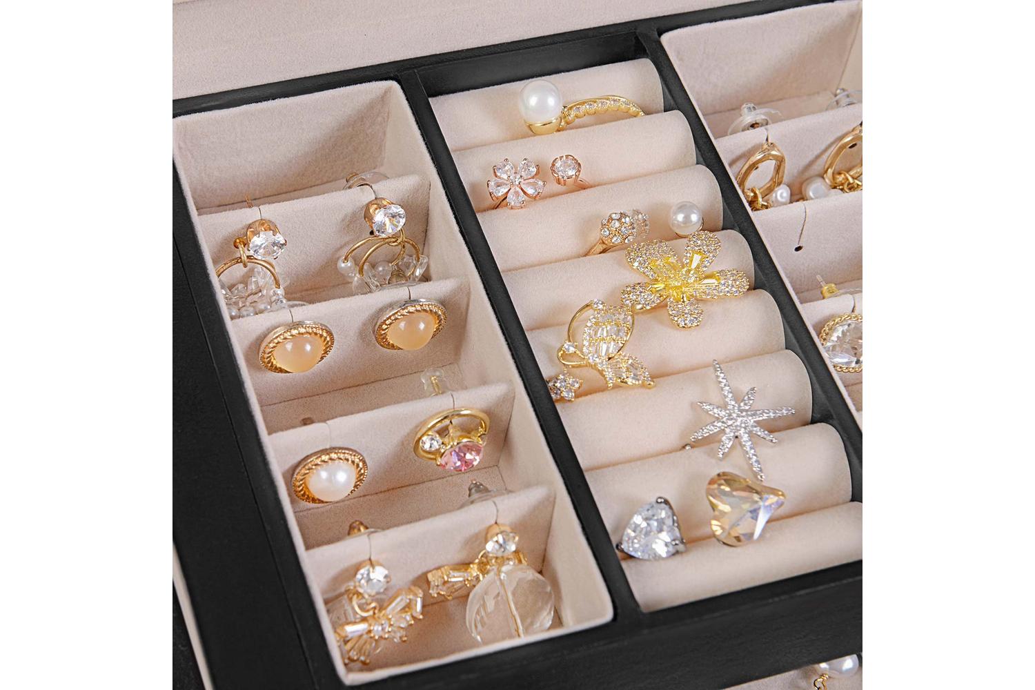 Songmics Jewelry Box | Watch And Jewelry Organiser | Mdf Pu Velvet | 17.5 X 13.5 X 12 Cm-3