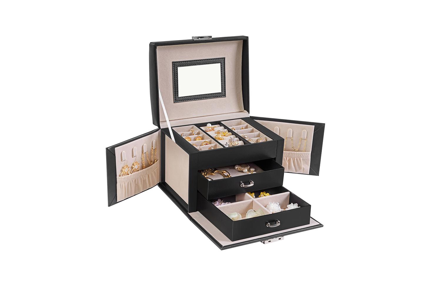 Songmics Jewelry Box | Watch And Jewelry Organiser | Mdf Pu Velvet | 17.5 X 13.5 X 12 Cm-5