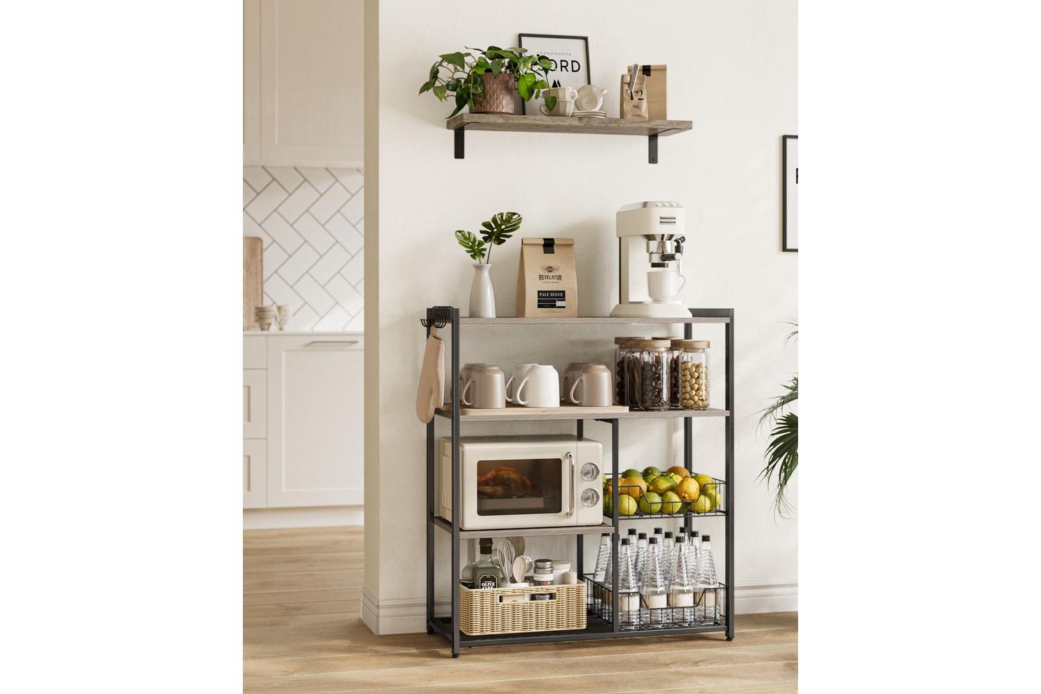 Kitchen Shelf | Kitchen Storage Shelf | Particle Board And Steel | 35 X 80 X 95 Cm-3