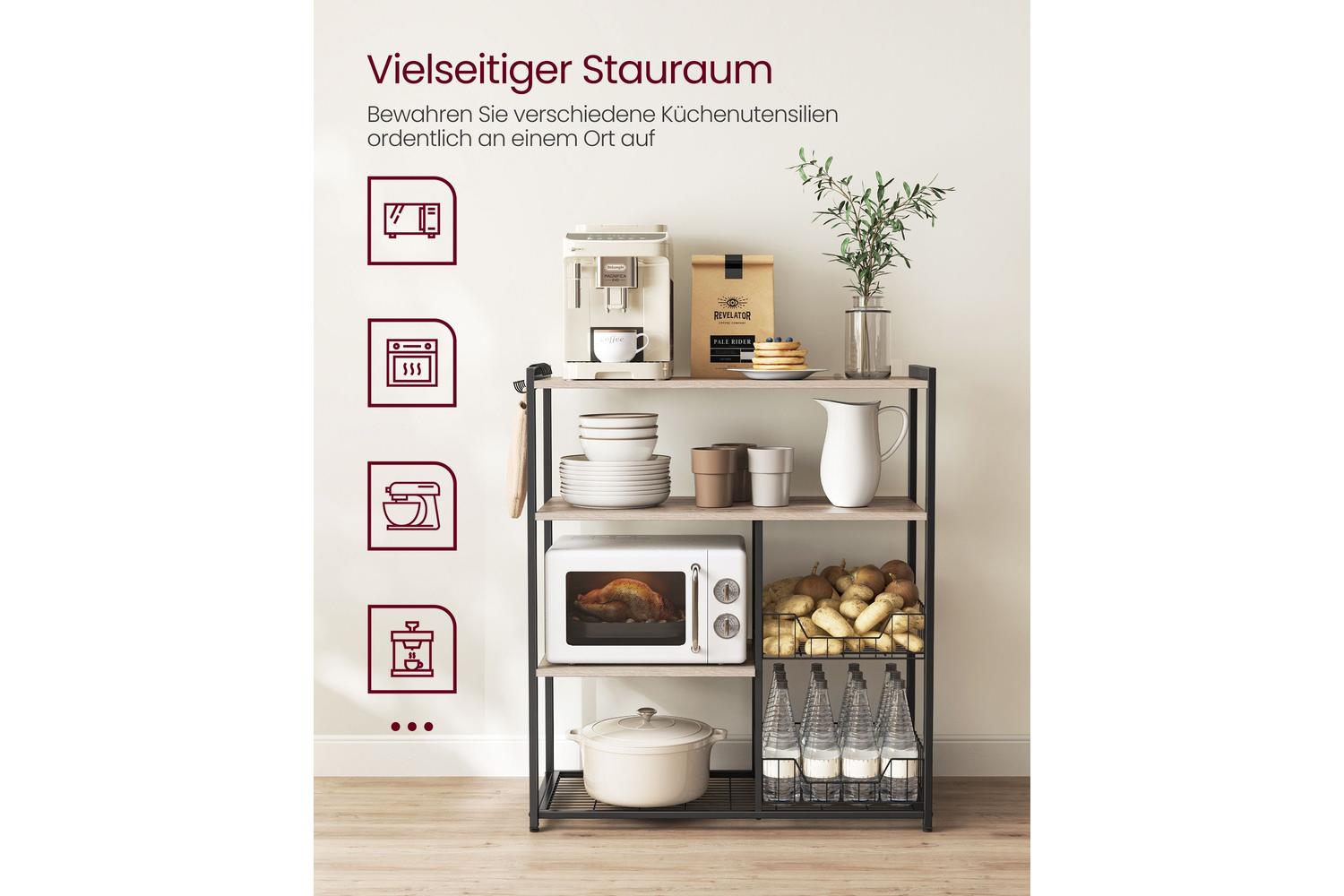 Kitchen Shelf | Kitchen Storage Shelf | Particle Board And Steel | 35 X 80 X 95 Cm-4