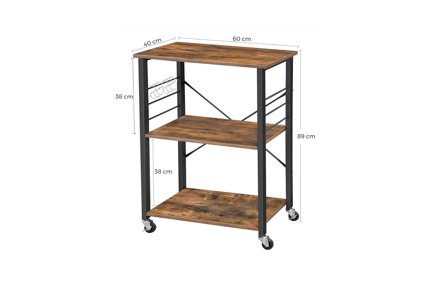 Vasagle Kitchen Shelves | Particleboard And Metal | 60 X 40 X 89 Cm-6