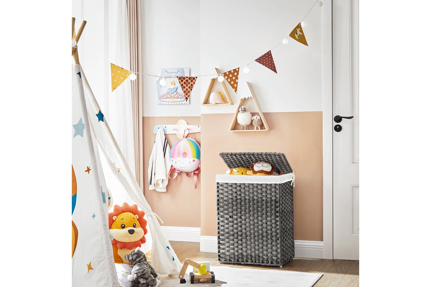 Laundry Hamper | Laundry Basket | Pp Plastic Rattan | 46 X 33 X 60 Cm-4
