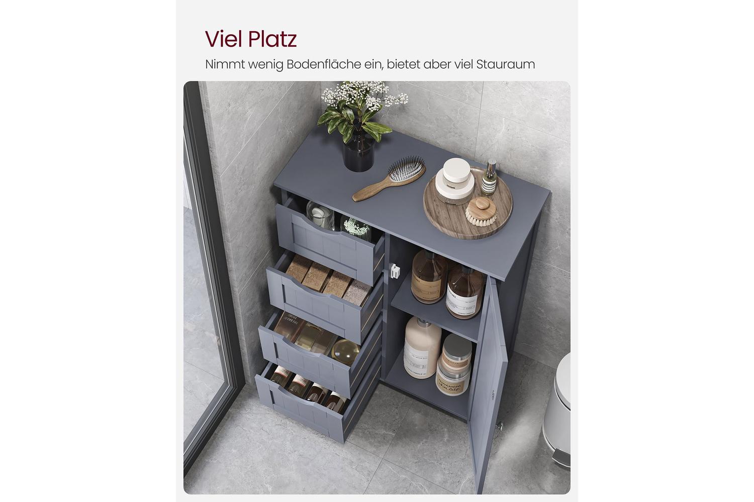 Side Cabinet | Bathroom Storage | Mdf | 30 X 55 X 82 Cm-3