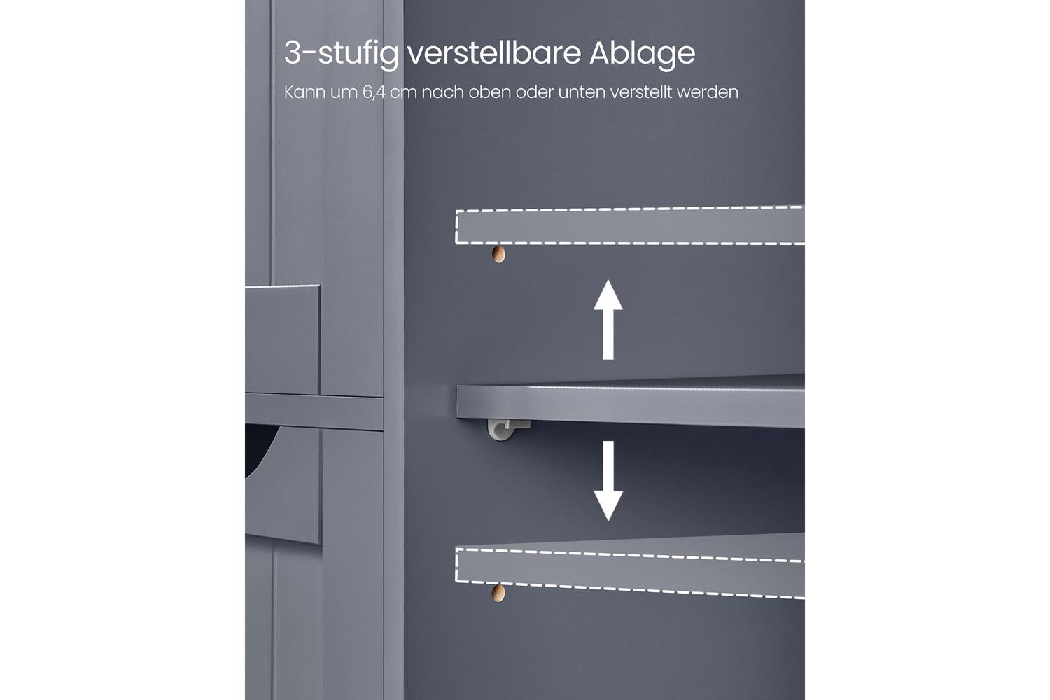 Side Cabinet | Bathroom Storage | Mdf | 30 X 55 X 82 Cm-5