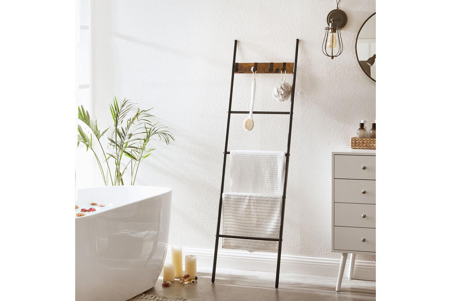 Blanket Shelf | Storage Ladder | Particleboard And Steel | 44 X 160 Cm-3