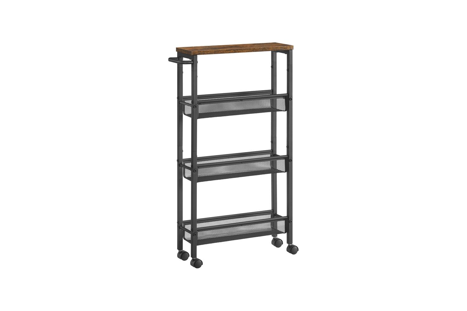 Vasagle Rolling Cart | Trolley | Chipboard And Steel | 13 X 45.4 X 77 Cm