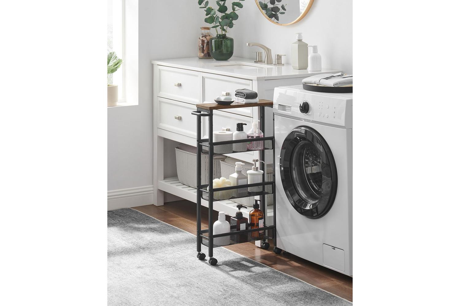 Vasagle Rolling Cart | Trolley | Chipboard And Steel | 13 X 45.4 X 77 Cm-2