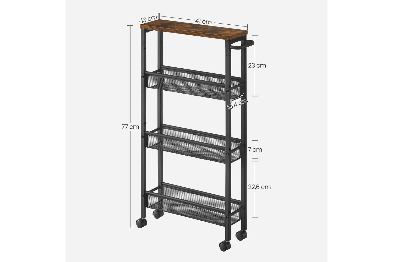 Vasagle Rolling Cart | Trolley | Chipboard And Steel | 13 X 45.4 X 77 Cm-6