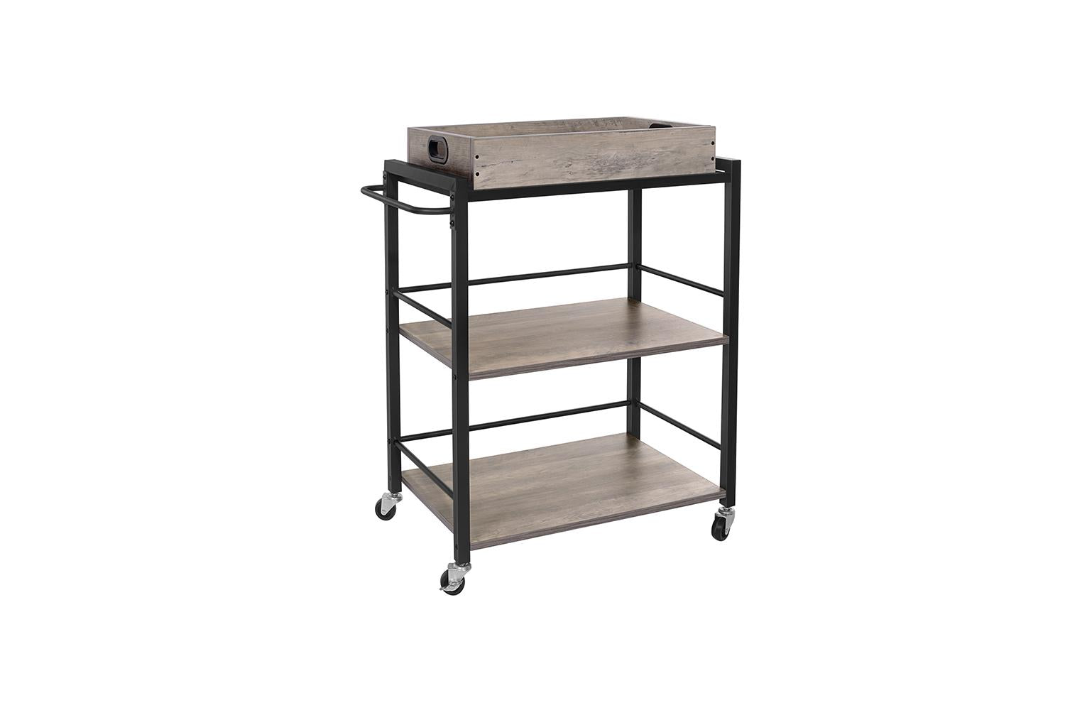 Serving Cart | Trolley | Particleboard And Steel | 65 X 40 X 86 Cm