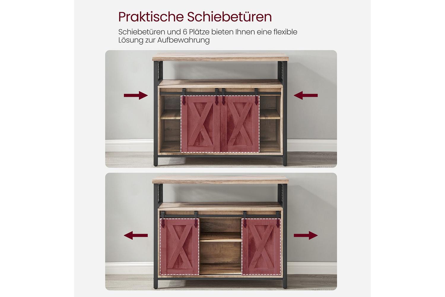Vasagle Storage Cabinet | Chipboard And Steel | 33 X 100 X 80 Cm-2