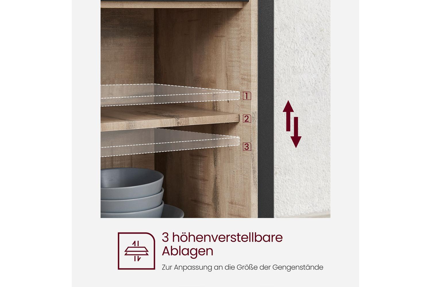 Vasagle Storage Cabinet | Chipboard And Steel | 33 X 100 X 80 Cm-4