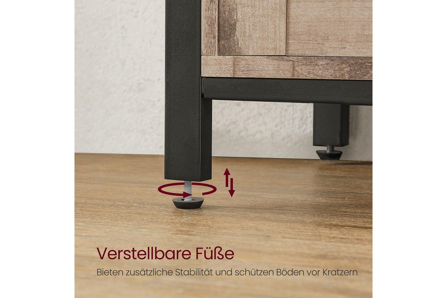 Vasagle Storage Cabinet | Chipboard And Steel | 33 X 100 X 80 Cm-6
