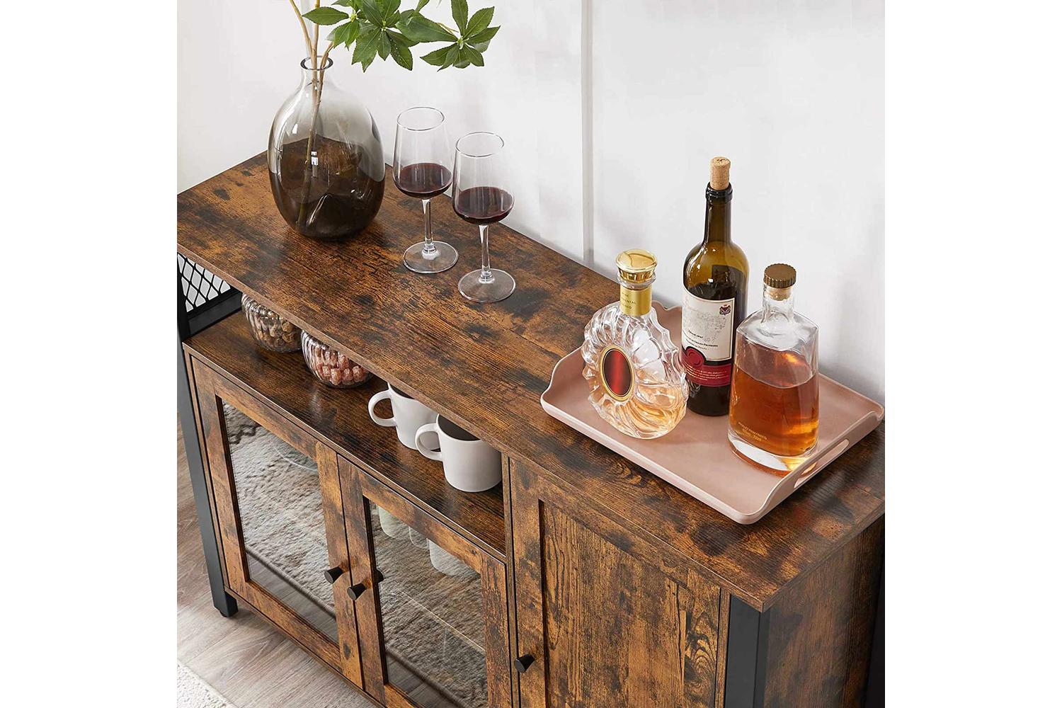 Vasagle Storage Cabinet | Particleboard And Steel | Rustic Brown And Black | 110 X 33 X 75 Cm-4