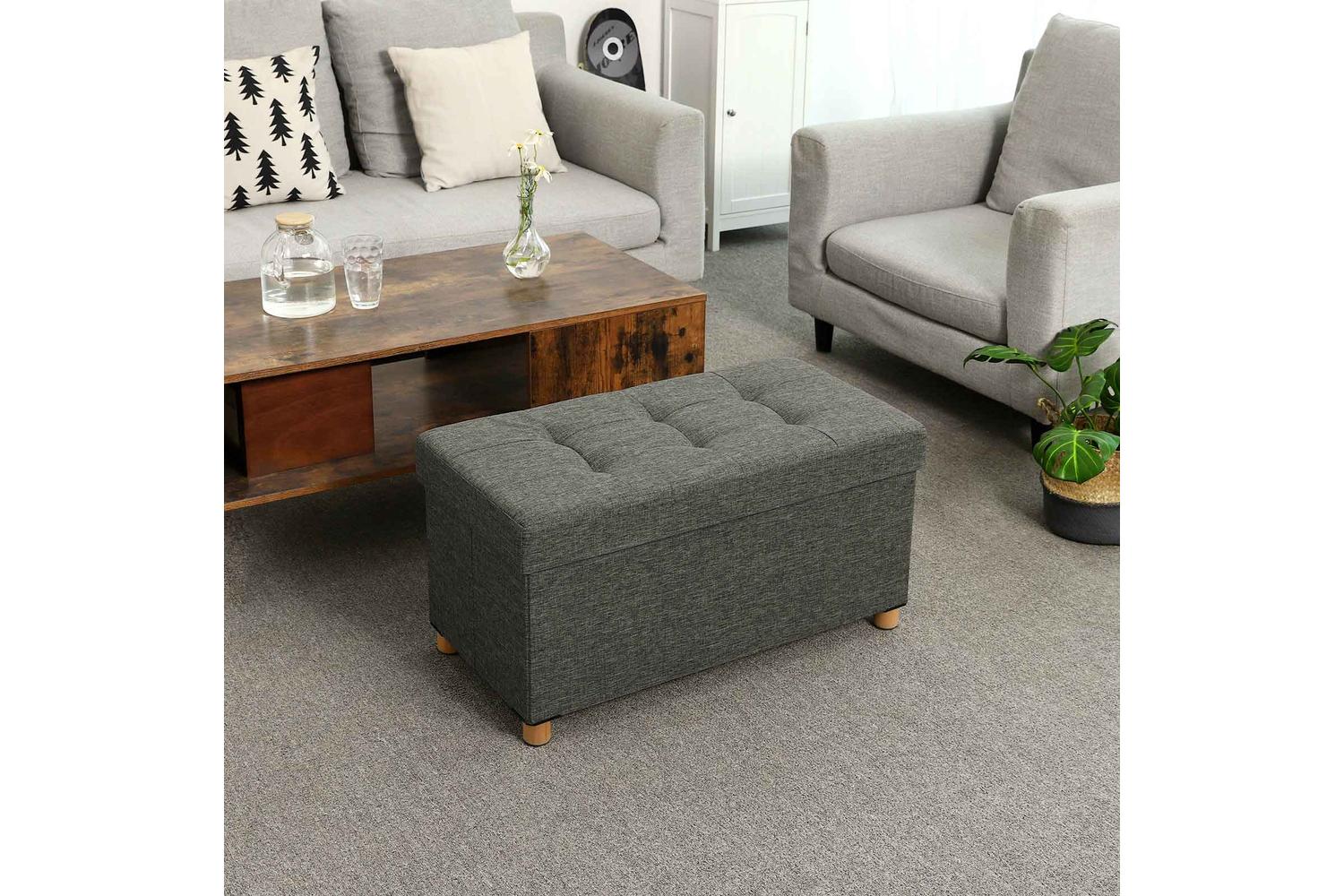 Storage Ottoman | Storage Ottoman | Imitation Linen | 76 X 38 X 40 Cm-2