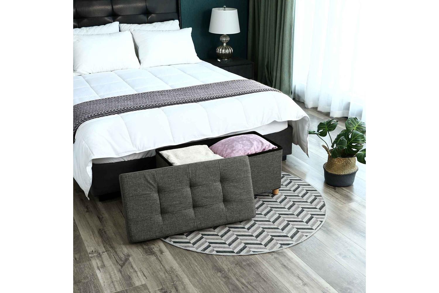 Storage Ottoman | Storage Ottoman | Imitation Linen | 76 X 38 X 40 Cm-3