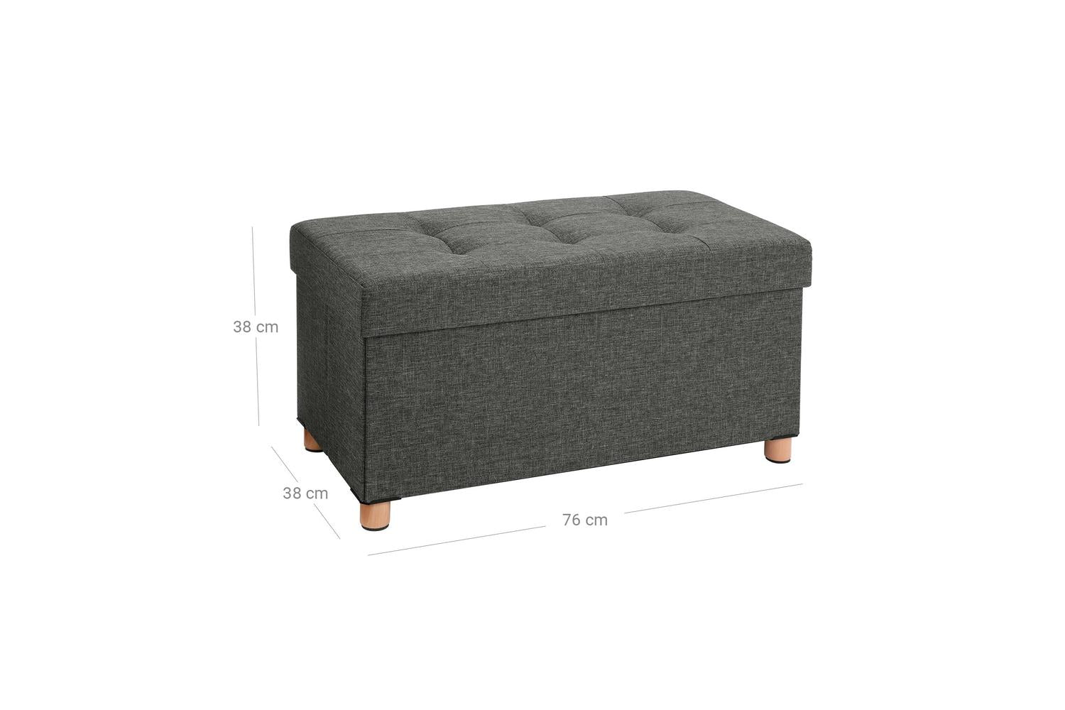 Storage Ottoman | Storage Ottoman | Imitation Linen | 76 X 38 X 40 Cm-6