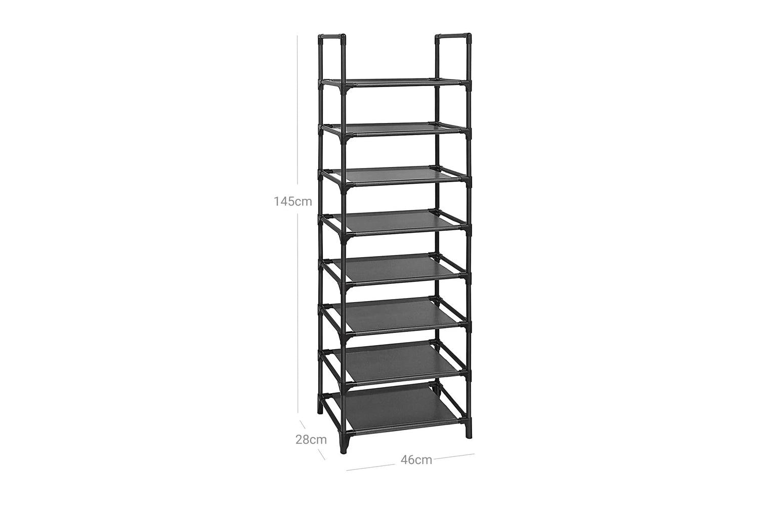 Shoe Rack | Shoe Storage Shelf | Non-woven Fabric & Iron | 8-tier 46x28x145cm-5