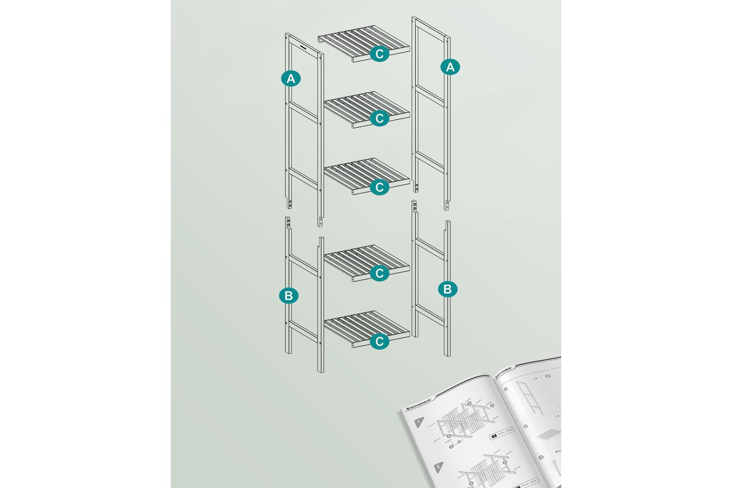 Five-layer White Bamboo Home Storage Rack | Bathroom Storage Rack | Bamboo | 146cm-6
