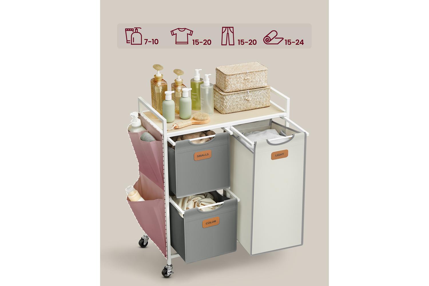Laundry Basket | Laundry Cart | Steel & Oxford Fabric | 100l-2