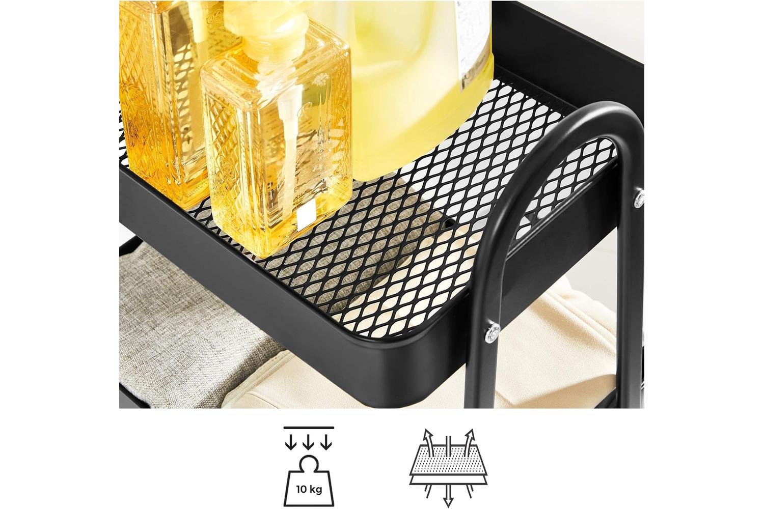 Songmics Rolling Cart | 3-tier Trolley | Metal | Standard Size-4