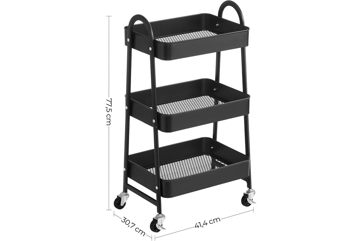 Songmics Rolling Cart | 3-tier Trolley | Metal | Standard Size-6